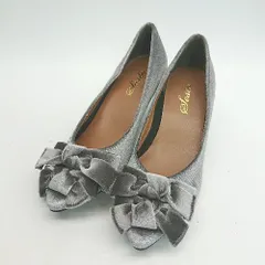 ◇ ●美品● Sesto ポインテッドトゥ ローヒール ピンヒール パンプス サイズSS シルバー レディース E  【1307210000400】