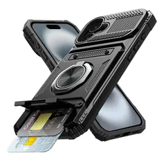 【在庫セール】手帳型 いphone16 カード収納 ケース カード入れ（2枚） 360°回転 ケース リング付き 車載ホルダー対応 スマホケース 16 米軍MIL規格 耐衝撃最強 アイフォン16 iPhone ケース メンズ 携帯ケース for マット質 落下