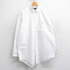 XL/古着 ラルフローレン 長袖 ブランド シャツ メンズ 90s ワンポイントロゴ オックスフォード YARMOUTH 大きいサイズ ロング丈 ボタンダウ