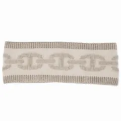 【名東】【HERMES】エルメス ヘアバンド シェーヌダンクル カシミヤ ベージュ Mサイズ カシミアのサムネイル