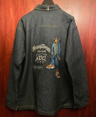 激レア SDC Snoop Dogg jeans バック刺繡入り デニムジャケット ブラック XLサイズ