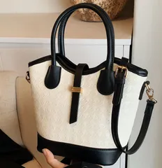 レディース トートバッグ バイカラー ショルダーバッグ 2WAY 手提げバッグ 大容量 通勤 通学 おしゃれ 2025新作