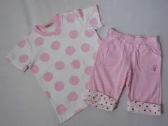 ミキハウス miki house mikihouse アウトレット 子供服 女の子 110cm 半袖 Tシャツ 白 ピンク 水玉 スパッツ 2点 春 夏 ★3 セットアップ ガールズ 女児 キッズ 【中古】 ユーズド リサイクル こども
