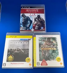 PS3 HERVY RAIN 心の軋むとき/アサシンクリード Ⅰ + Ⅱ ウェルカムパック/アンチャーテッド　エル・ドラドの秘宝 (動作未確認) ゲームソフト　3点セット　まとめ