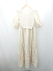 ◇ ⊂ w closet ダブルクローゼット ベスト 半袖ワンピース サイズF ベージュ レディース E  【1502180060694】