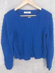 ◇ BEAMS LIGHTS ビームス ライツ ケーブル 長袖 ニット セーター 38 ブルー *  【1002799915786】