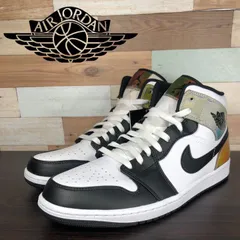 新品 未使用 NIKE AIR JORDAN 1 MID SE ナイキエアジョーダン1 ミッド  ブラック ホワイト 28.5cm S00001 DM7802-100
