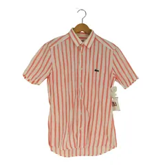 ラコステライブ Lacoste Live ロゴワッペン ストライプ レギュラーカラー シャツ メンズ  39