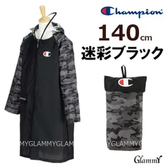 140cm 迷彩ブラック レインコート チャンピオン キッズ ランドセル対応 Champion フロントロゴ 迷彩 ランドセルコート レインウェア はっ水 リュック対応 撥水加工 透明素材使用 反射材使用 メール便 k-fas-0017