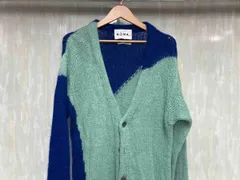 NOMA t.d. Hand Knitted ノーマティーディー モヘア ブルー×グリーン 長袖カーディガン Mサイズ
