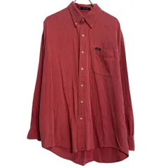 CHAPS 長袖 無地シャツ L レッド系 チャップス ボタンダウン 胸ポケット ワンポイント シンプル 古着卸 アメリカ仕入 a701-5418のサムネイル