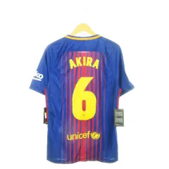 ナイキ NIKE FCバルセロナ レプリカユニフォーム ゲームシャツ 半袖 楽天スポンサー付き プリント 6 AKIRA スポーツ サッカー S 青 ブルー 847255-456 /AH8 ■GY18