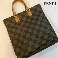 フェンディ　FENDI　ぺガン　ブロックチェック　ハンドバック　トートバック