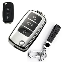 【特価商品】等に適用キーケース フォルクスワーゲンVWジェッタゴルフパサートB5ビートルポロボラ TPU 柔らかい 3ボタン キーカバー スマートキーケース フォルクスワーゲン用 キーケース