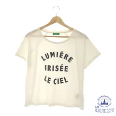 ☆極美品☆ earth music&ecology アースミュージックアンドエコロジー トップス 半袖 プリント レディース ホワイト F 901-2851 送料無料 古着