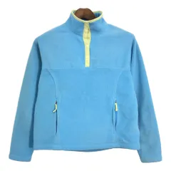 90年代 L.L.Bean エルエルビーン ハーフスナップ フリースジャケット アウトドア ライトブルー (レディース M) 中古 古着 T1623