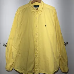 Ralph Lauren CLASSIC FIT ラルフローレン 長袖シャツ オックスフォードシャツ ポニー刺繍 オーバーサイズ ビンテージ 90's フィリピン製 メンズ 1990年代 イエロー