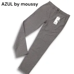 新品 未使用★ AZUL by moussy アズール マウジー 秋冬★ ストレッチ チェック柄 トラウザー テーパード パンツ Sz.L メンズ
