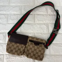 ★GUCCI グッチ ボディバッグ  ウエストポーチ シェリーライン GG柄 キャンバス