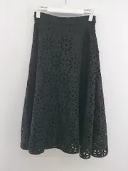 ◇ MERCURYDUO マーキュリーデュオ レース 膝下丈 フレア スカート サイズS ブラック レディース P  【中古】 【1209230000210】