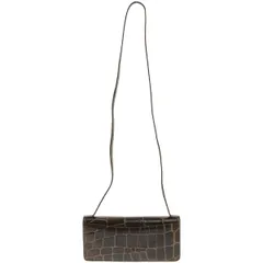 GIORGIO ARMANI ジョルジオアルマーニ クロコエンボス ショルダーレザーバッグ  ブラウンのサムネイル