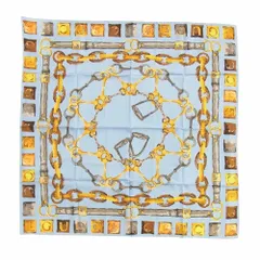 ★GUCCI スカーフ ホースビット柄 シルク　ヴィンテージ グッチ イタリア製 GUCCI グッチ シルク100% 大判スカーフ ネイビー×ホースビット柄