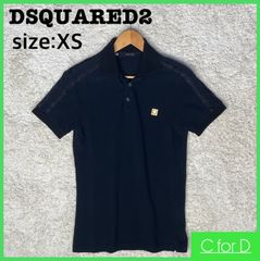 ★DSQUARED2★XSサイズ 半袖 ポロシャツ ディースクエアード メンズ 紺 ネイビー 肩ステッチ ロゴ トップス コットン100% イタリア製  カジュアル ヴィンテージ