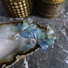 USA VINTAGE COLOR CRUSH STONE DESIGN EARRING/アメリカ古着カラークラッシュストーンデザインピアス