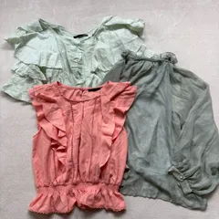 【まとめ売り】【3点セット】Healher ヘザー レディース フリーサイズ カラーブラウス ハイネック 長袖 ノースリーブ フリル ぺプラム 春 夏 ガーリー フェミニン かわいい 大学生 高校生