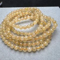 ゴールドルチルクォーツ 5mm 54cm 3連巻きブレスレット 天然石