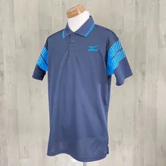 新品 MIZUNO ミズノ メンズ ポロシャツ Lサイズ 半袖 #49234 ネイビー系  55241/在★29