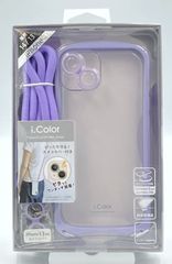 NATURALdesign iPhone14/13用 背面ケース ショルダーストラップ付 i.Color (パープル)