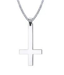 【数量限定】ブラック 18金 ゴールド クロス シルバー ペンダントトップ 316Lステンレス メンズ 大きい ネックレス お守り 逆十字架 ブランド アクセサリー ジュエリー 男性 Rockyu