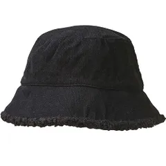ブラック_Free Size [ホワイトファング] ハット もこもこ バケットハット ふわふわ 帽子 旅行 かわいい リバーシブル レディース CZ281(ブラック)