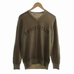 アルマーニ ジーンズ ARMANI JEANS セーター ニット 長袖 Vネック アーチロゴ ウール M カーキ 茶色 ブラウン /KJ ■SM3のサムネイル