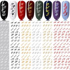 【人気商品】英語 英字 (6色) 3D アルファベット アルファベット 綺麗です ネイルシール ネイルステッカー 6枚 DIY LANODO (2042)