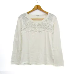 アーヴェーヴェースタンダード 長袖Ｔシャツ トップス レース ビジュー レディース 40サイズ ホワイト a.v.v standard 【中古】
