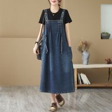 秋新作 ルーズフィット デニムサロペット ワンピース レディース 大きいサイズ 体型カバー おしゃれ カジュアル 可愛い 韓国風 日本風