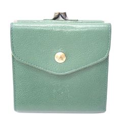 Ft624582 イルビゾンテ 二つ折り財布 がま口 グリーン メンズ IL BISONTE 中古
