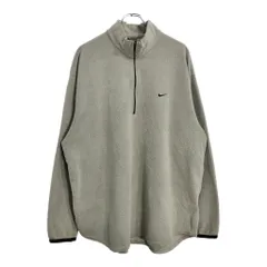 00年代 NIKE ナイキ ハーフジップ フリースジャケット グレー(メンズ XL)中古 古着 U4701