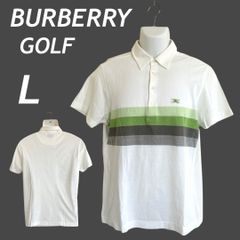 BURBERRY GOLF  バーバリーゴルフ メンズ 半袖ポロシャツ L ウェア 刺繍ロゴ BFV51-617-01 三陽商会 ホワイト系 (D035)★