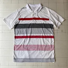ト2507-⑤-4898 アディダスゴルフ　adidasgolf  ゴルフボーダーポロシャツ　puremotion 白　L