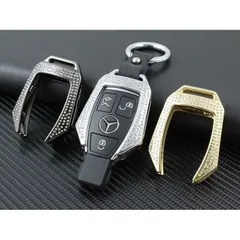 メルセデスベンツ ベンツ キーホルダー キーケース メタル製 ラインストーン カラビナ付き 全3色 キーカバー 金属製 Cクラス Eクラス GLC GLE など スマートキー Mercedes Benz【カー用品のお店BeeTech】車用品 カーアクセサリー