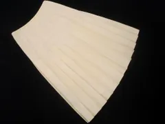 PAUL STUART ポールスチュアート ストライプ ボックスプリーツ Aライン 台形 スカート size9/ライトベージュ ■■ レディース