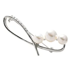 【シルバー×ワンサイズ】[Cream dot. クリームドット公式] ブローチ フォーマル 卒業式 卒園式 入学式 入園式 ママスーツ コサージュ 華やか ピン ドローイング パール ビジュー 普段使い 上品 エレガント 大人  