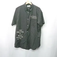 ◇ ⊂ BENDER TOKYO ベンダートウキョウ 前、後ろ英字あり 半袖 ロング丈 シャツ ブラウス サイズM ブラック メンズ E  【1409240054757】のサムネイル