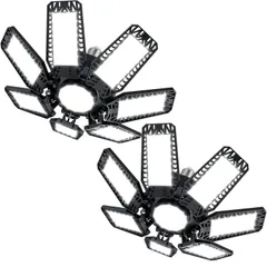 Size:180W-2個 MGOXOガレージライト2個 LEDシーリングライト180W8灯式 省エネ ペンダントライト ハイパワー 超高輝度10000K 昼白色 折りたたみ式 変形な 天井照明 カーポート、ワークショップ、パーキング、倉庫、地下に適用