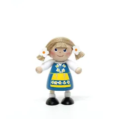 【新品】トムテ/スウェーデン/ガール/スカンジナビアン・ヘムスロイド/オブジェ/置物/木製/北欧/ミニドール/木のフィギュア/スカンジナビスク/可愛い/カワイイ/かわいいのサムネイル