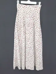 ◇ FREE'S MART フリーズマート 総柄 ロング丈 フレア スカート サイズS ライトベージュ ブラウン レディース P  【1406240027408】