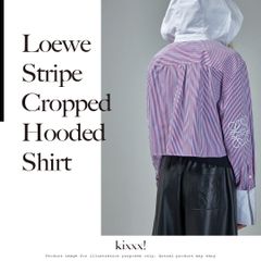 Loewe Stripe Cropped Hooded Shirt ロエベ ストライプ クロップド